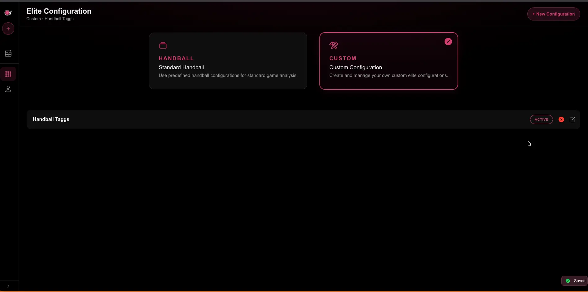 Pantalla de configuración de etiquetas Elite en HAI Play
